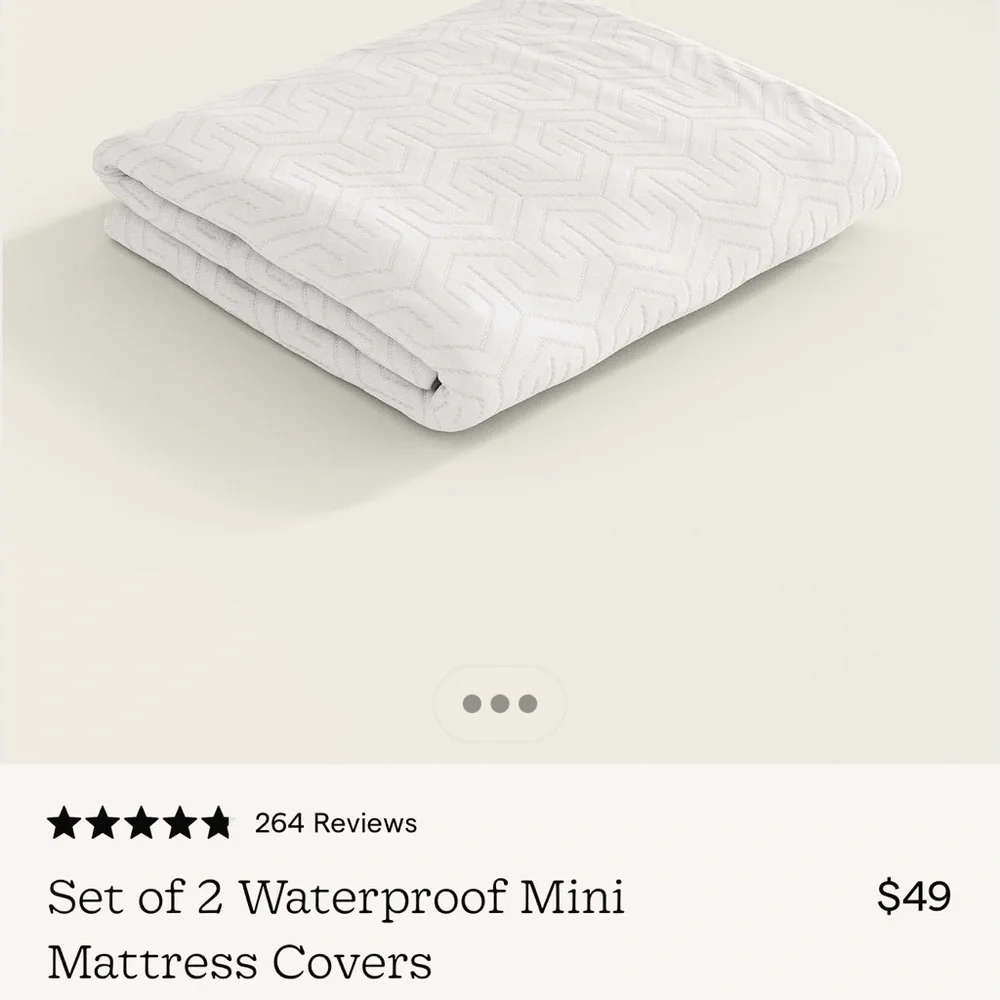 Nestig Set of 2 Waterproof Mini Mattress Covers and sheets